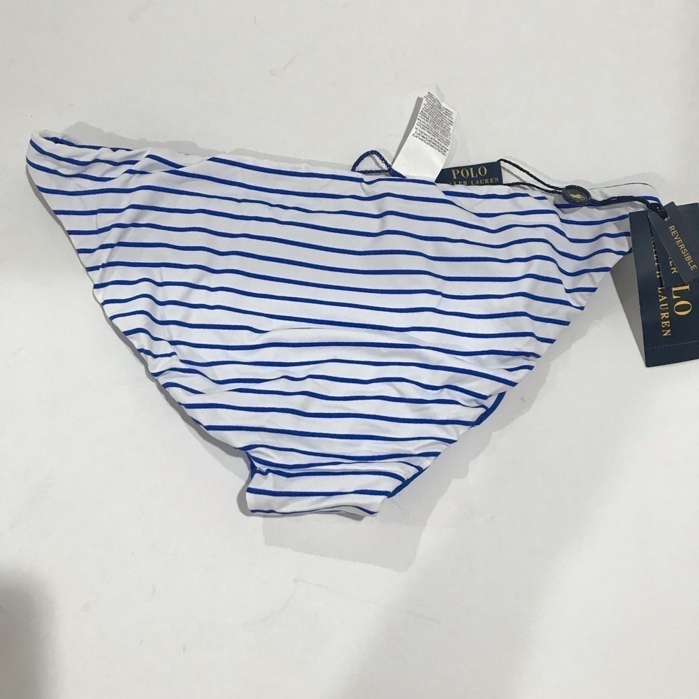 Polo Ralph Lauren reversible white blue striped bikini bottom NWT - Picture 3 of 4